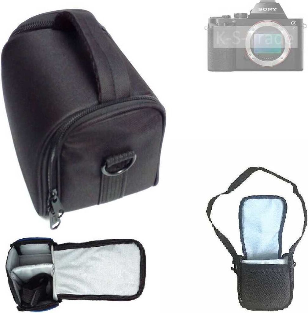 K-S-Trade Kameratasche kompatibel mit Sony Alpha 7 Schultertasche Tragetasche Schutzhülle Fototasche bag Zubehörtasche Regenschutz schwarz | 13cm x