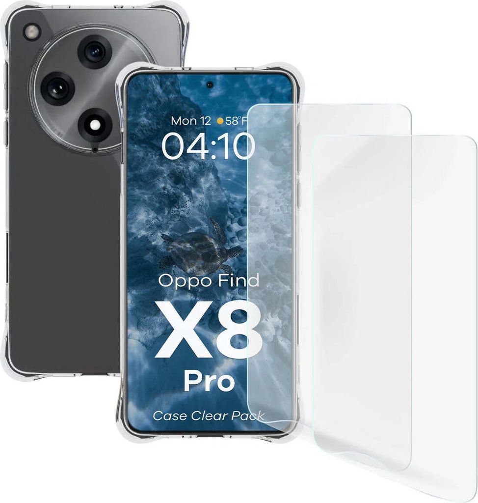 Bizon Case Clear Pack Hülle + 2x Displayschutzglas für Oppo Produktbild 