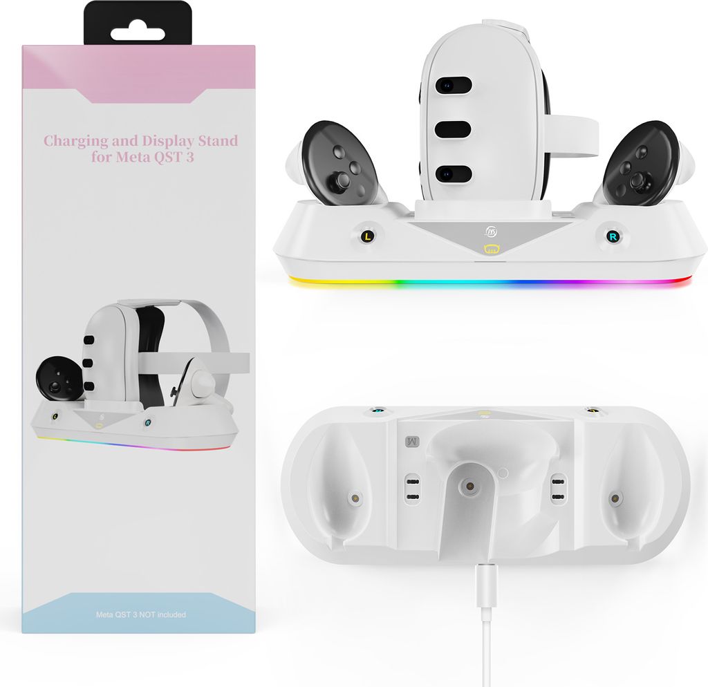 Für Meta quest3 VR-Brillengriff Magnetische Ladestation mit Akku-Kit VR-Docking-Ladegerät-Zubehör