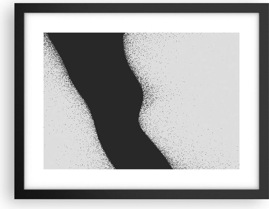 Gerahmtes Poster - Schwarzer Rahmen - Schwarz Staub Weiß - 40x30 cm - Wand Bild - Wanddeko - Wandbilder - Kunstposter - Wandposter - Bilderrahmen ...