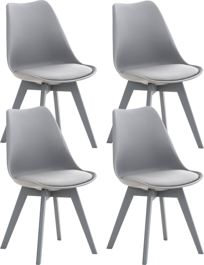 4er Set Stuhl HLO-CP58 Kunststoff grau/grau