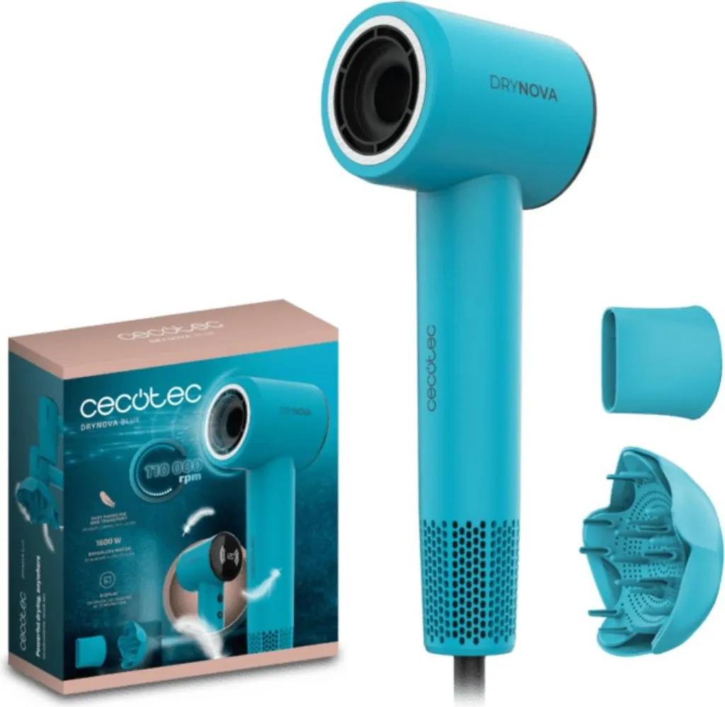 Sèche-cheveux Cecotec DryNova 1600W Bleu : Performance et Style Compact - 3