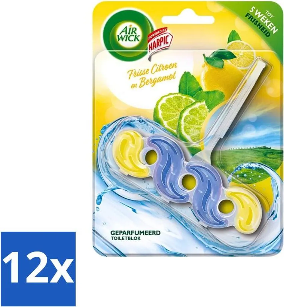 Bloc Parfumé Air Wick Citron Bergamote - Fraîcheur Longue Durée x12