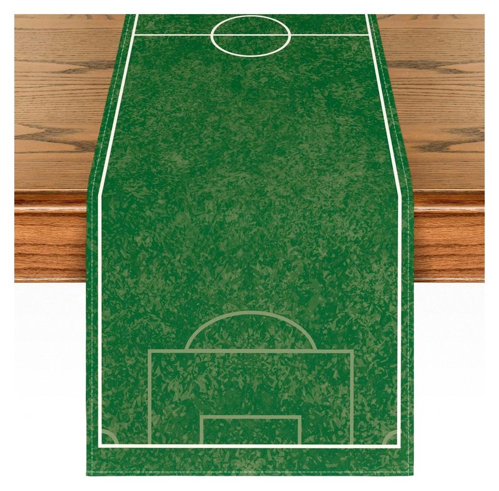 Sport Fußballfeld Tischläufer, Waschbar für Küche und Esstisch Dekoration Innen und Außen, Urlaub und Party Dekor 40x180 cm