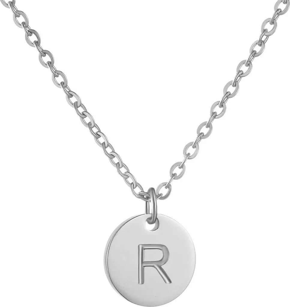 Catena di iniziali da donna con ciondolo a forma di lettera in oro e argento con cuori regalo di compleanno