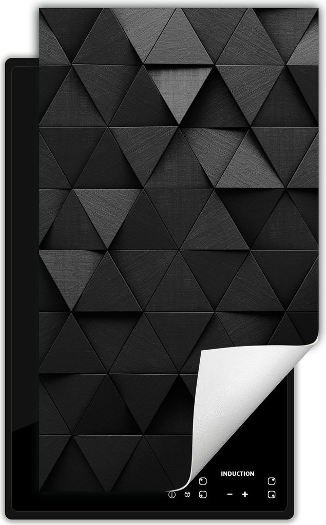 DarHaus Herdabdeckplatte 1 teilig 30x52 cm Anti Rutsch Matte Aufrollbar, dunkelgrau 3D