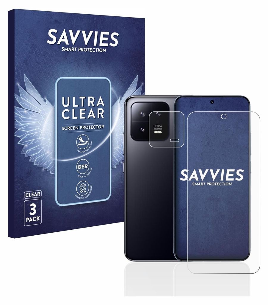 6x Für Xiaomi 13 (Display+Kamera) Schutzfolie Savvies Produktbild 