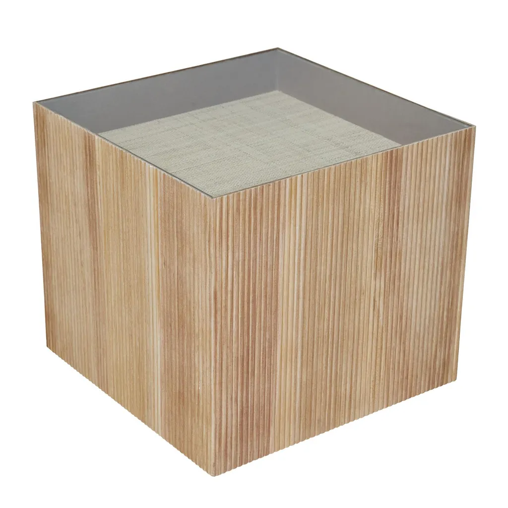 Table d'appoint bois et rotin 50x50 cm pour ranger et décorer votre coin