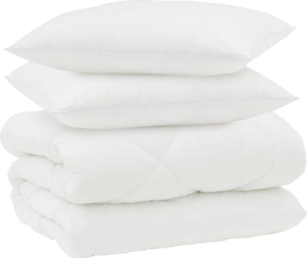 Piumino Invernale Anallergico vidaXL Bianco con Cuscini in Microfibra