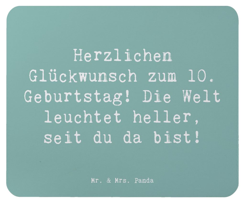 Mr. & Mrs. Panda Mousepad Spruch 10. Geburtstag Jubiläum - Meeresbrise - Geschenk, Mouse Pad, besondere Botschaft, laptop, computer, pc, leuchtend...
