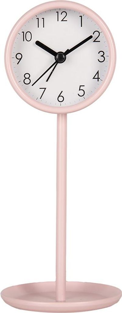 Clayre & Eef Analogwecker Ø 9x21 cm Rosa Metall