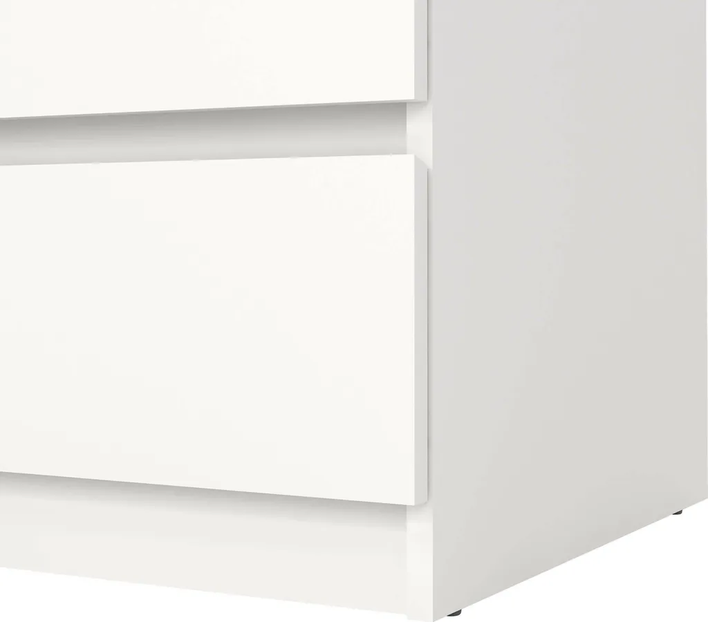 Commode Blanche Artic 77cm - 3 Tiroirs Coulissants et Format Compact Chic