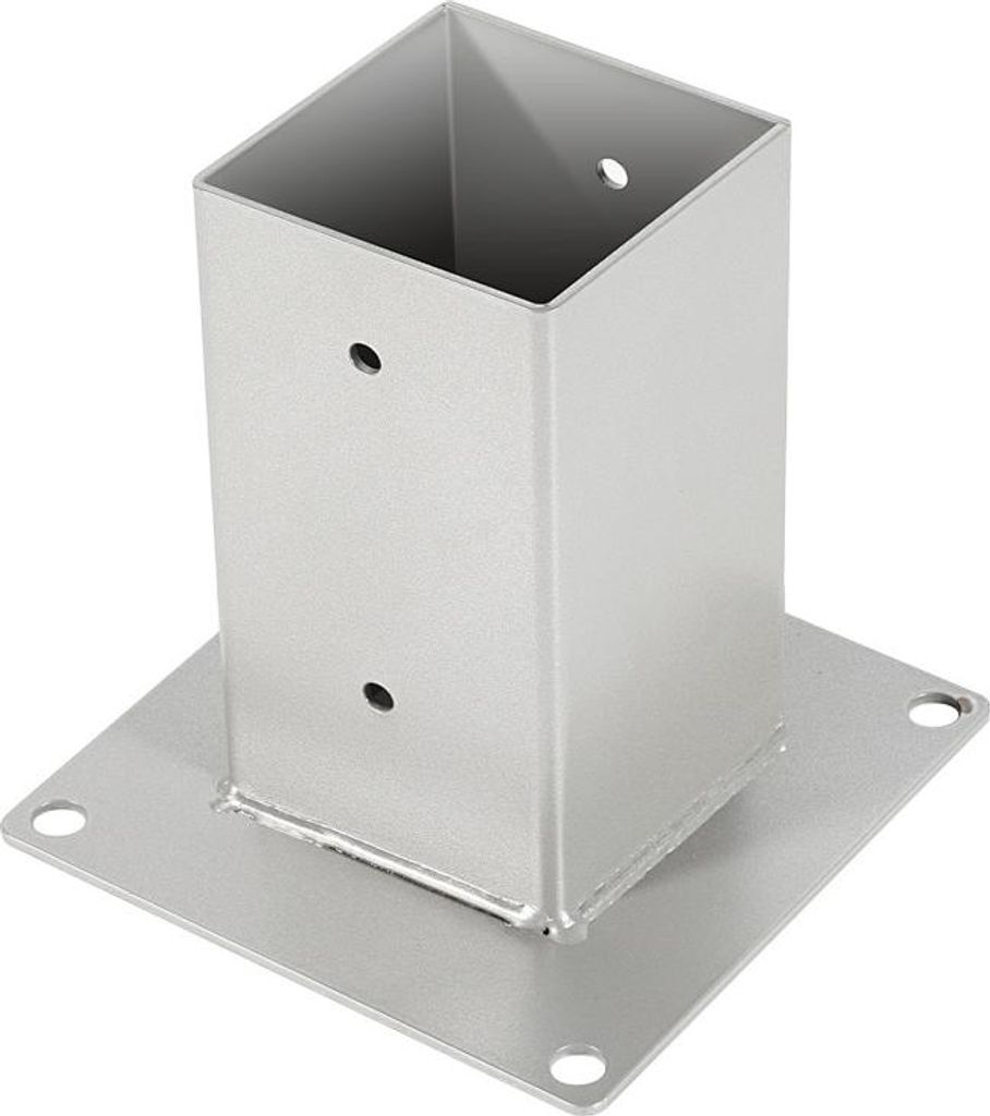 Izrielar Aufschraubhülse 80x80 mm Pfostenträger, 4er Set Pfostenschuh für Vierkant- & Holzpfosten, Bodenhülse für Zaun, Carport & Pergola