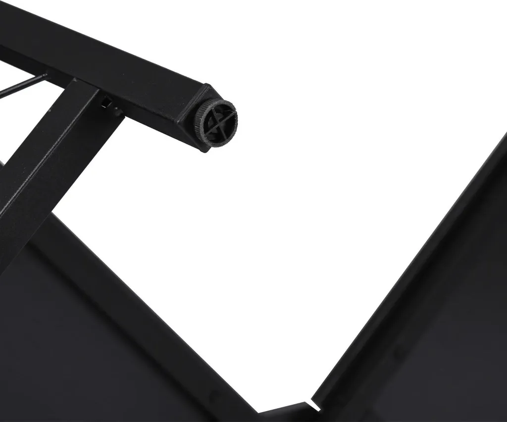 Bureau en L Noir Structure Métal 70kg de Charge - Large Surface 150 cm