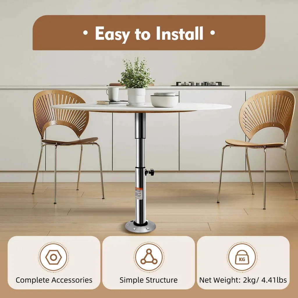 Pied de table amovible et télescopique argenté pour bureau modulable - 5