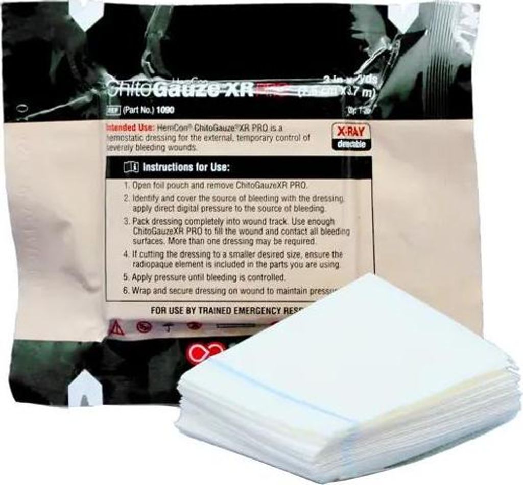 HemCon ChitoGauze XR PRO Hämostatischer Gazeverband 7,5cmx3,7m CoTCCC-approved