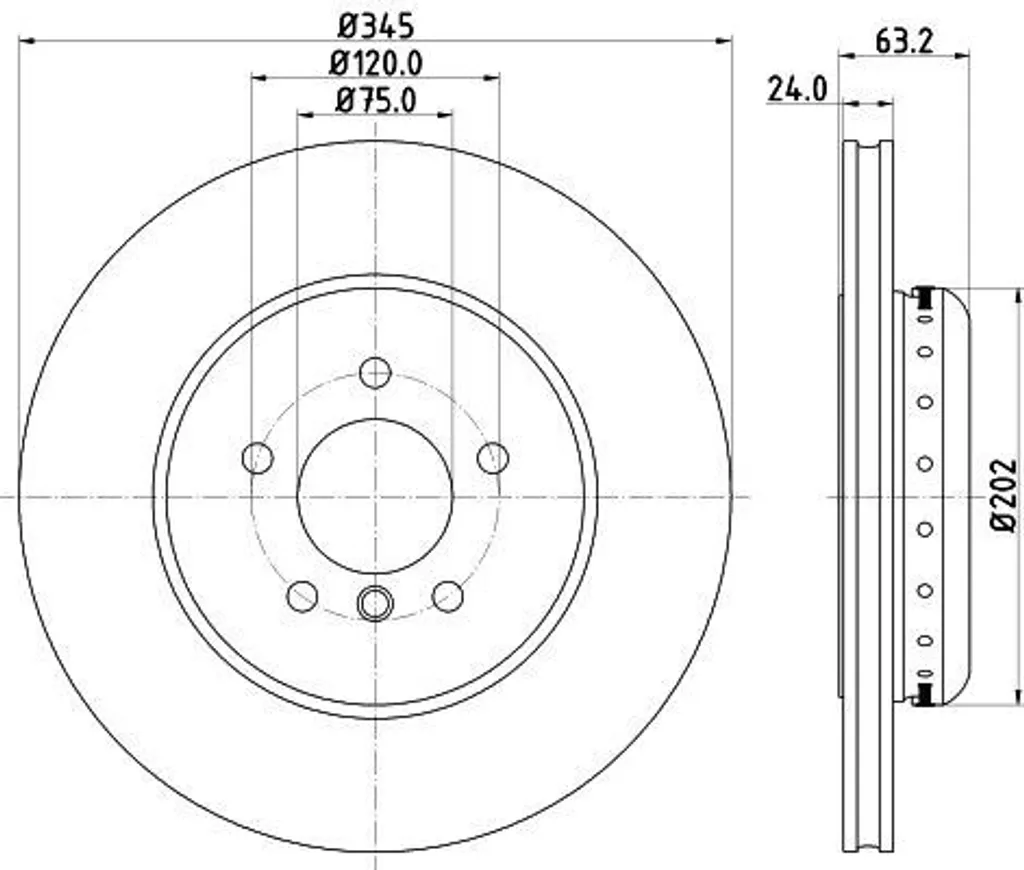 Disque de frein arrière pour BMW E60 E61 E63 E64 - Qualité équivalente OE