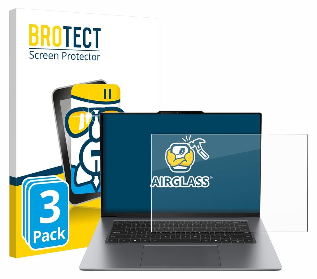 3x BROTECT Schutzglas für Lenovo ThinkPad X9-15p Gen 1 Aura Editio Schutzfolie Panzer Folie Glas Display Schutz klar