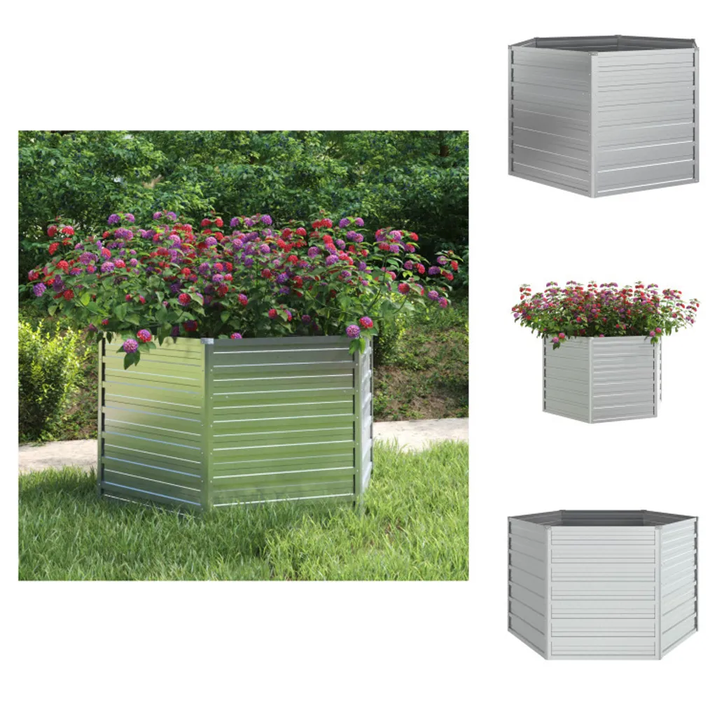 vidaXL Jardin Surélevé 129x77 cm en Acier Galvanisé Argent - Jardinière