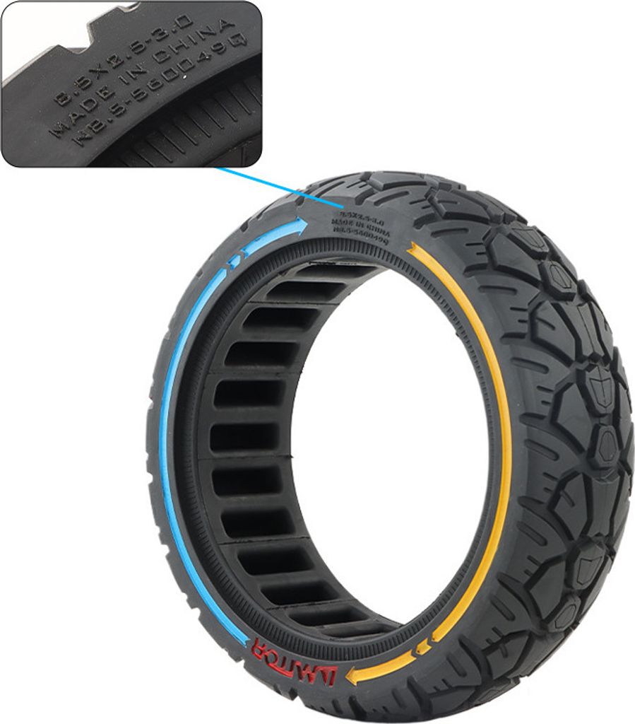 INF 8,5 x 2,5–3,0 Vollgummi-Offroad-Reifen (56 Rillen)
