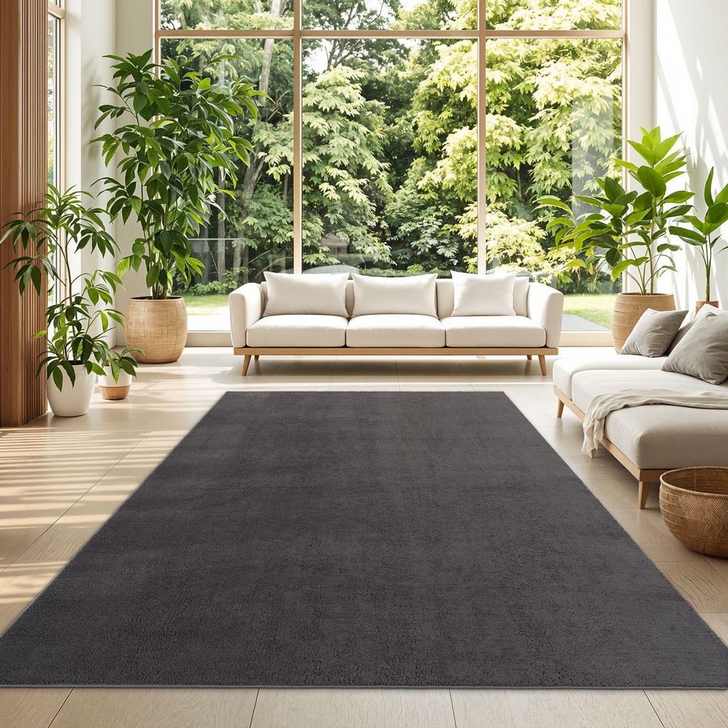 TT Home Wohnzimmer Teppich Kurzflor Anti-Rutsch Rückseite Produktbild 