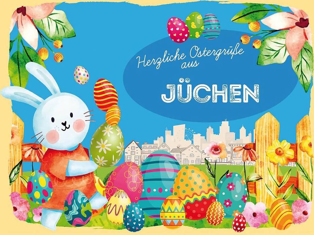 vianmo Holzschild 30x40 cm Ostern Ostergrüße JÜCHEN