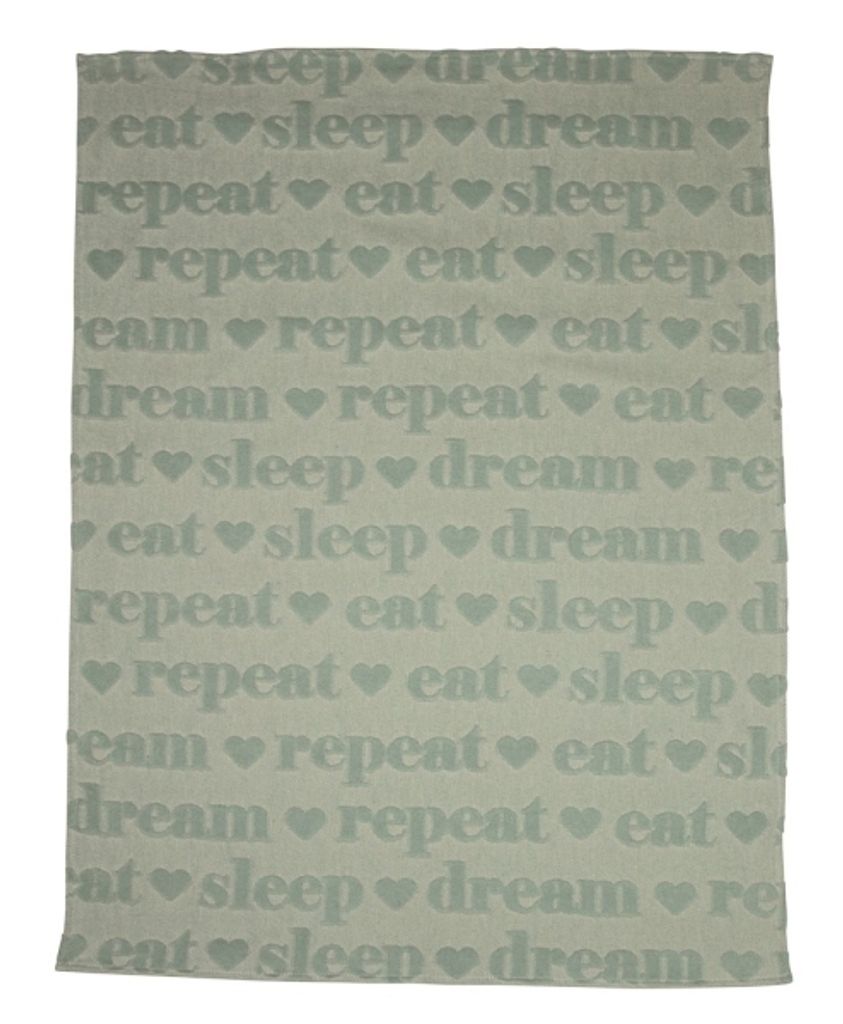 David Fussenegger Babydecke Riga Kids 'eat, sleep...' 70 x 90 cm Hellgrün