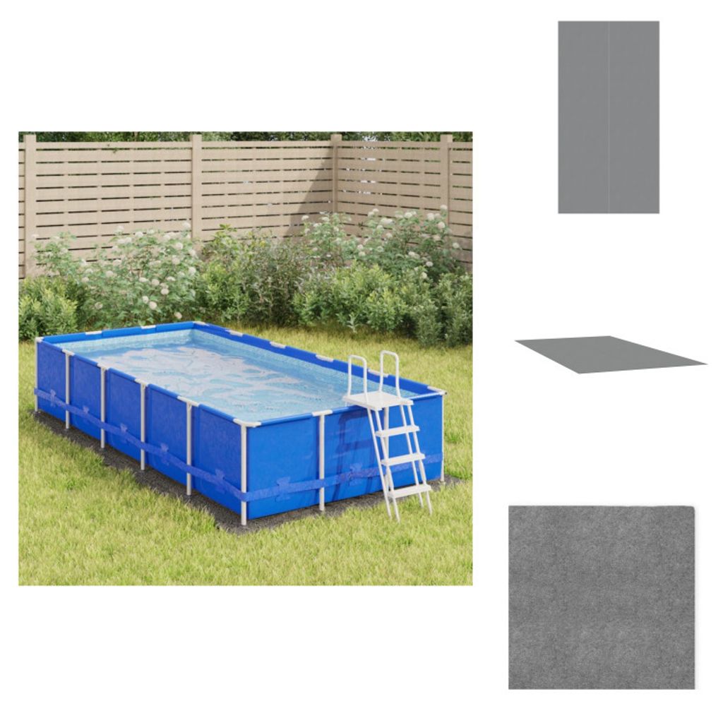 vidaXL Pool-Bodentuch Hellgrau 420x220 cm Polyester Geotextil - Poolabdeckungen & -unterlagen