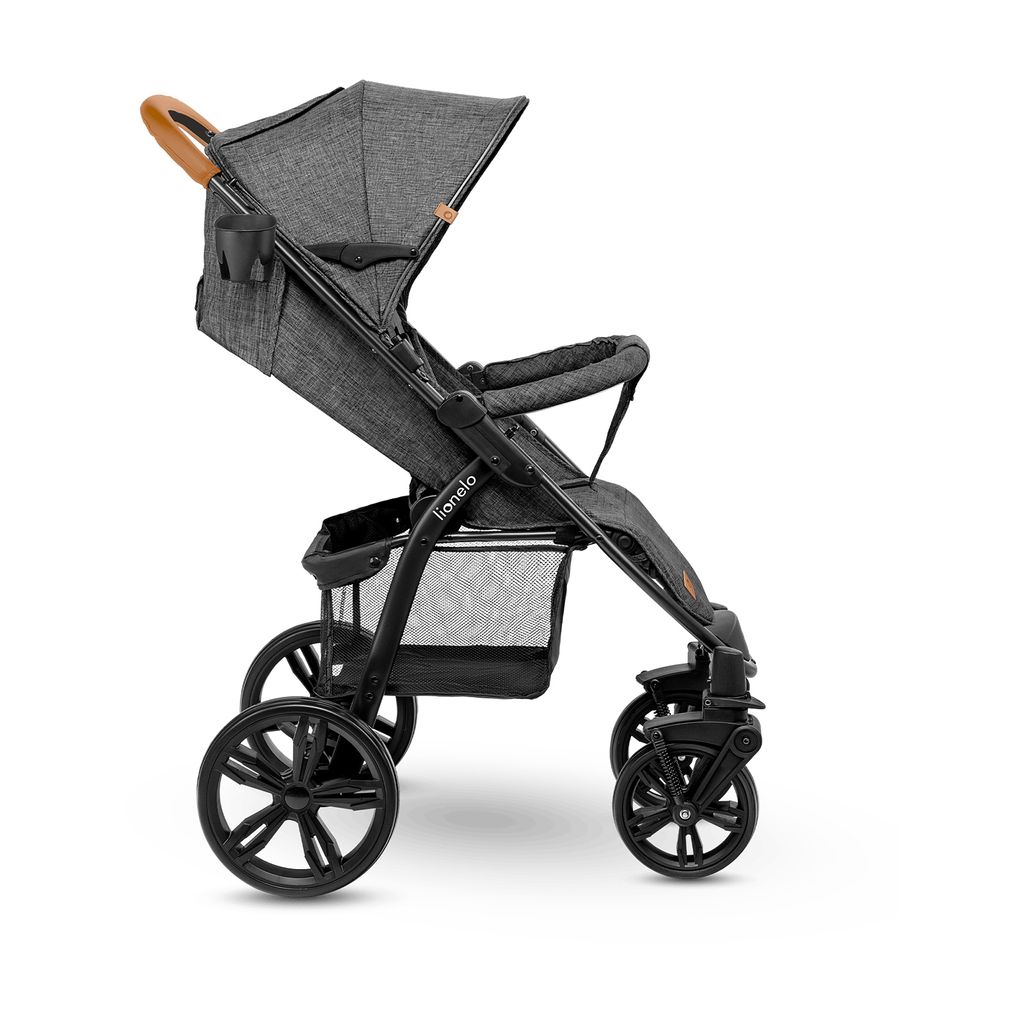 Lionelo ANNET grau Kinderwagen Baby Buggy aus 100% Leinen Gummireifen Fußsack 