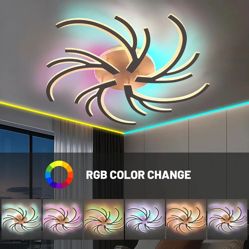 Plafonnier LED 110W Intensité Variable - Rétroéclairage RGB et Télécommande - 2