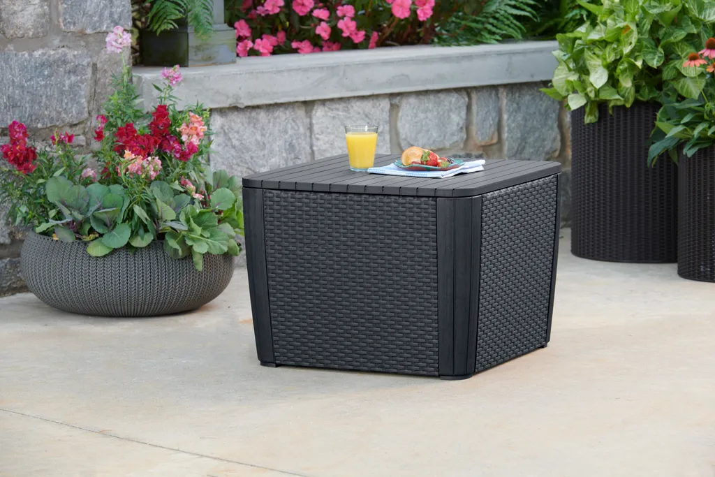 Table de jardin résistante aux UV avec rangement caché Luzon Plus
