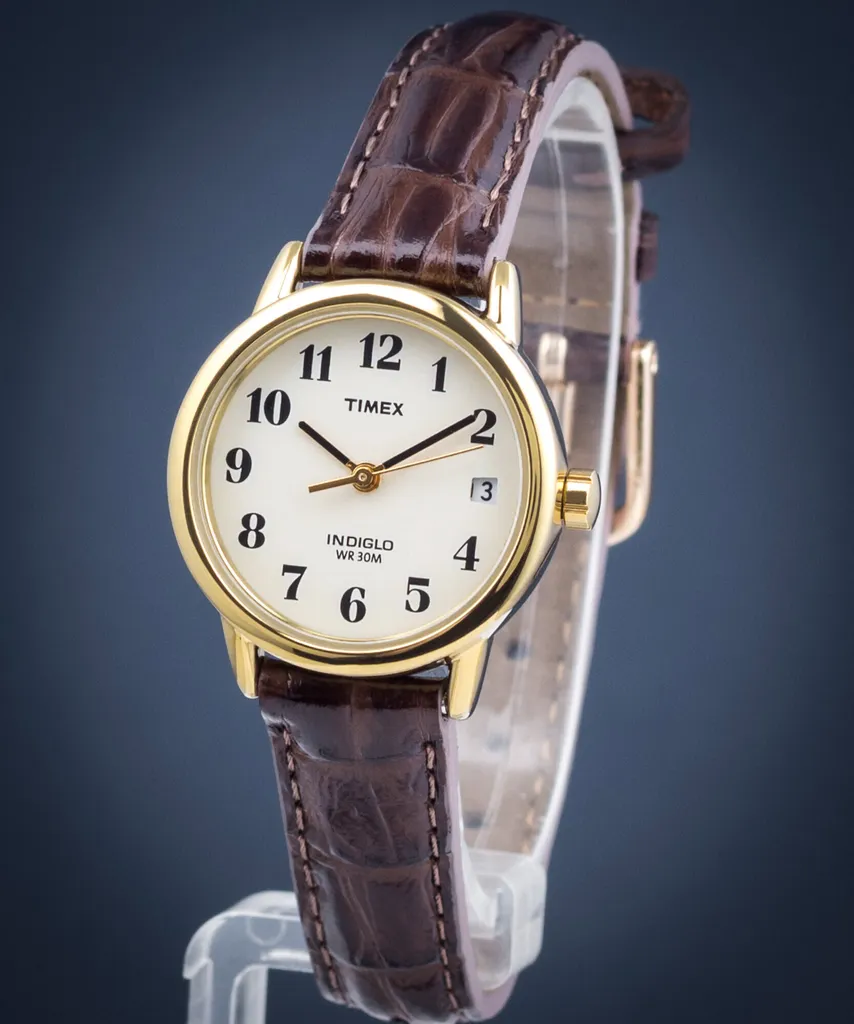 Orologio Timex T20071 Easy Reader Donna - Elegante Pelle Marrone e Oro - 21