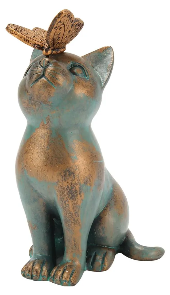 Chaton décoratif avec papillon amovible pour une décoration de jardin