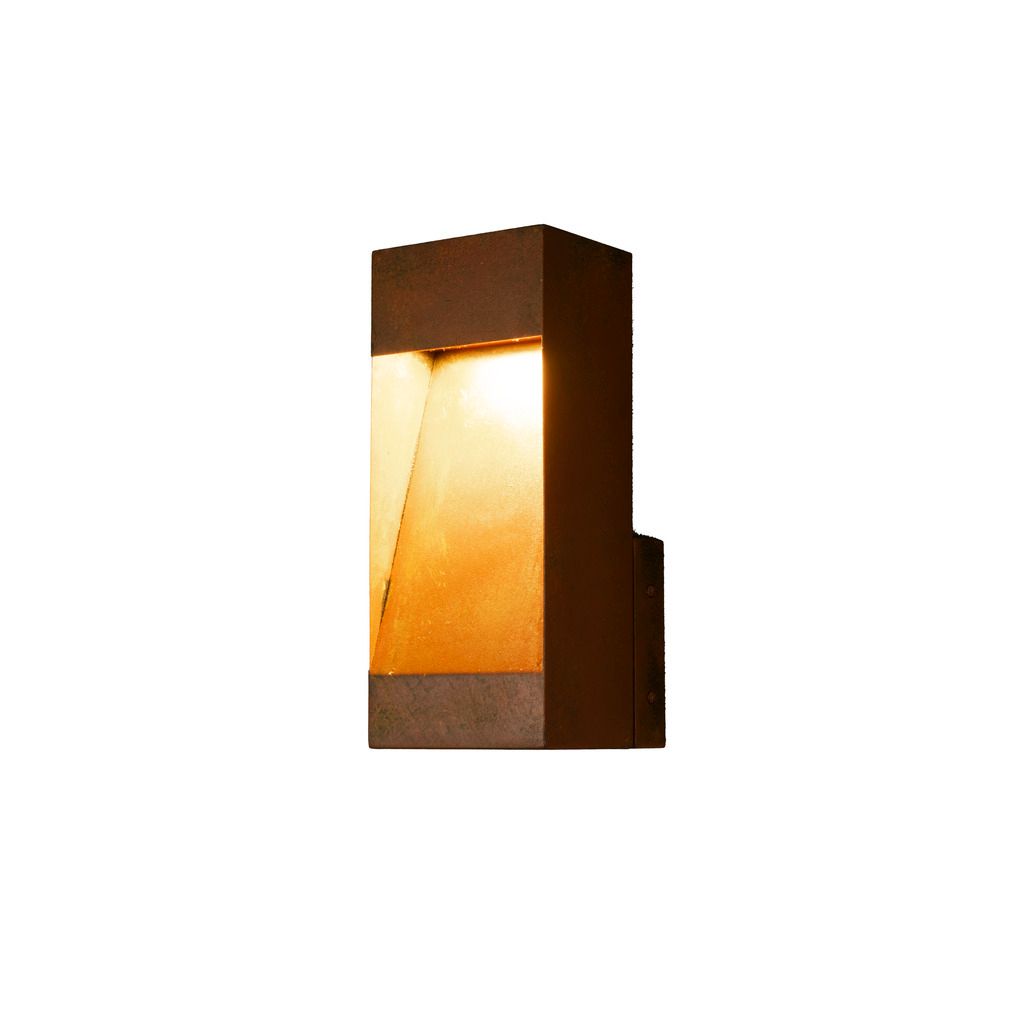Konstsmide7359-970 Rho Wandleuchte | rostfarben | Outdoor | Anschluss 230–240 V | 8 W, 200 lm, 2700K | 12 x 12 x 28 cm | inkl. fix. Leuchtmittel