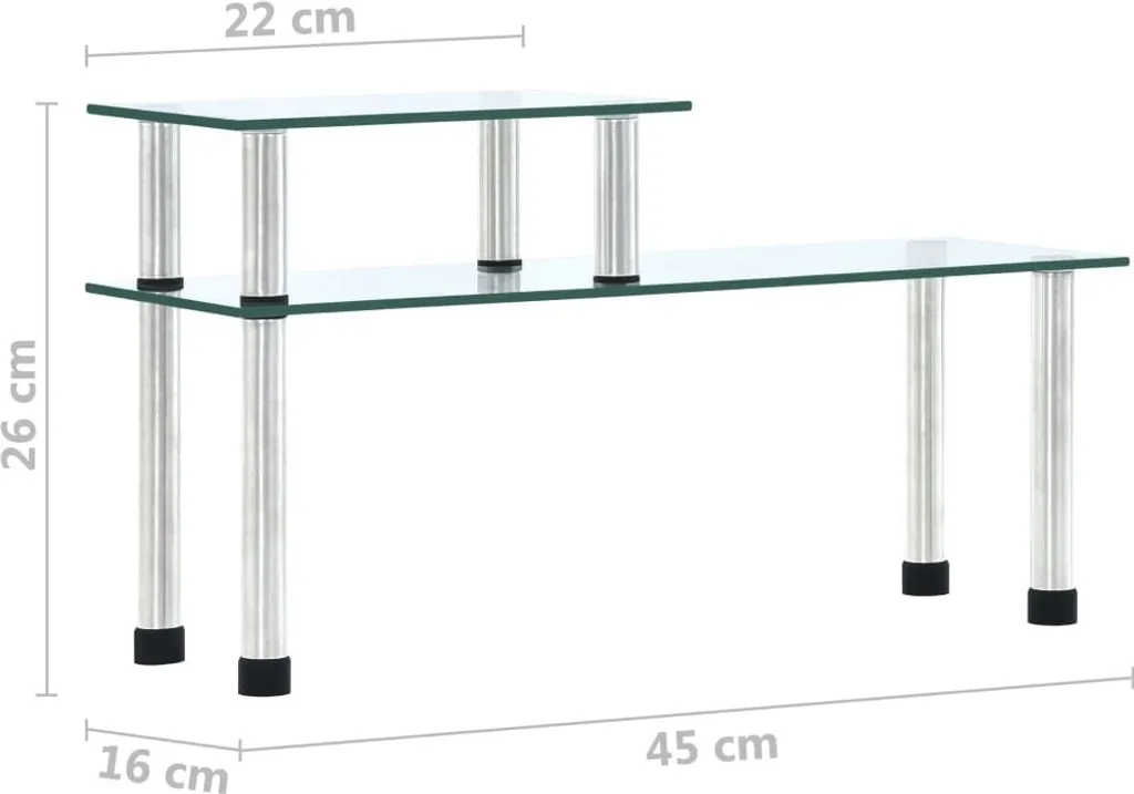Support de rangement cuisine transparent en verre de sécurité 45 cm de large