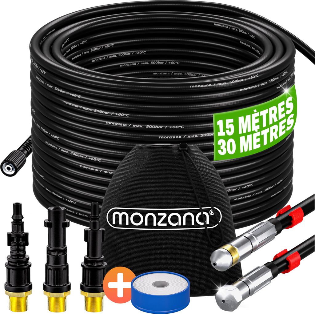 MONZANA® Tuyau déboucheur canalisation Premium 15m 200 bar Image du produit 