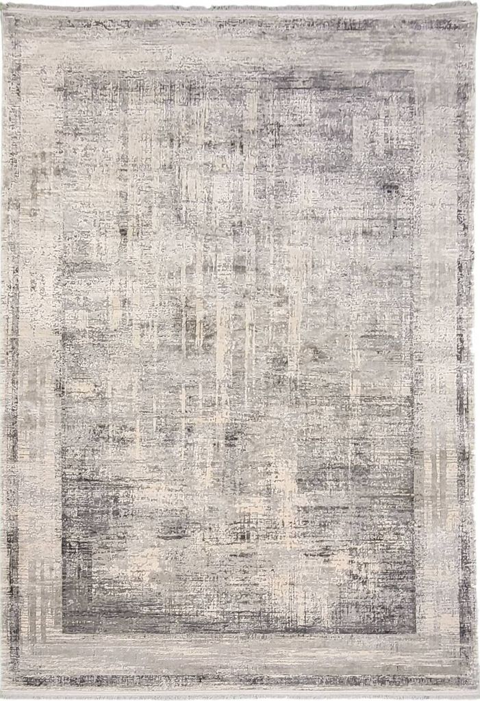 Teppich GLORIA | Farbe: Grau-Weiss; Größe: 80 x 150 cm | strapazierfähig und leicht zu reinigen | Wohnzimmer | Schlafzimmer