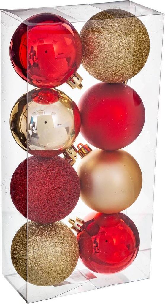 Christbaumkugeln "Colorama de Noël" 8er-Set aus recyceltem Kunststoff D 7 cm