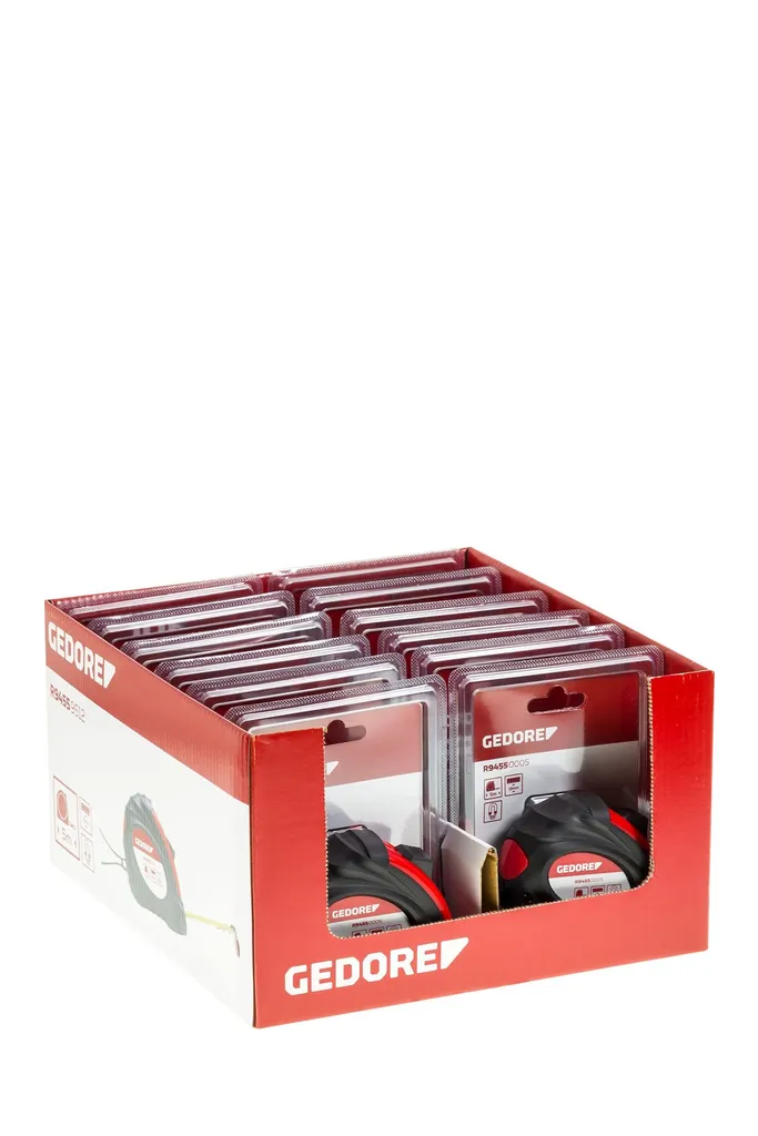 Mètre à ruban 3m GEDORE red R94559312 en lot de 12 pièces pour chantier