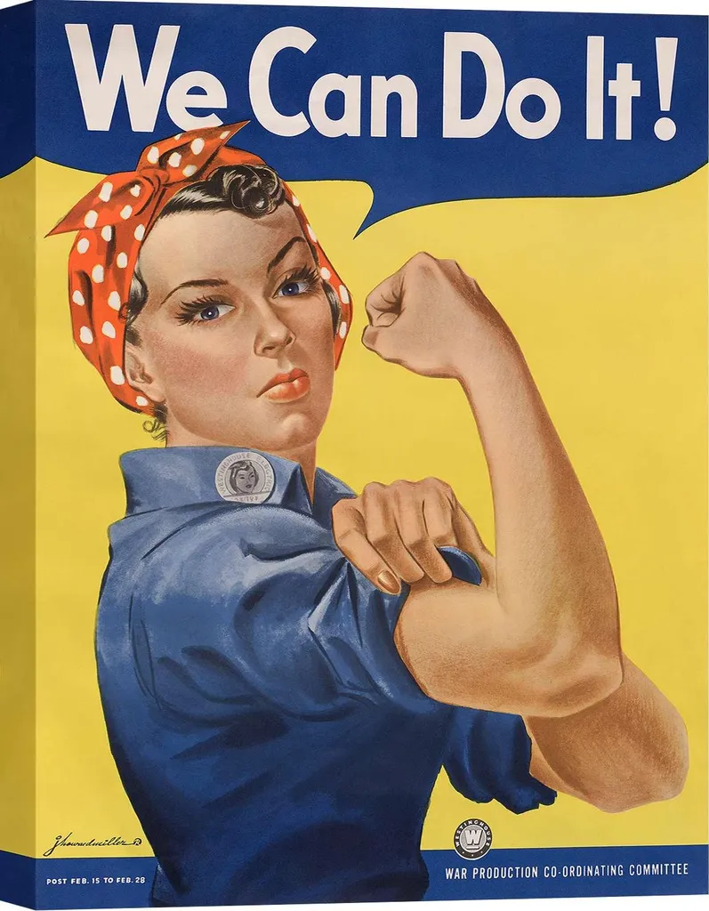 Poster We Can Do It sur toile pour bureau ou salon décoration vintage