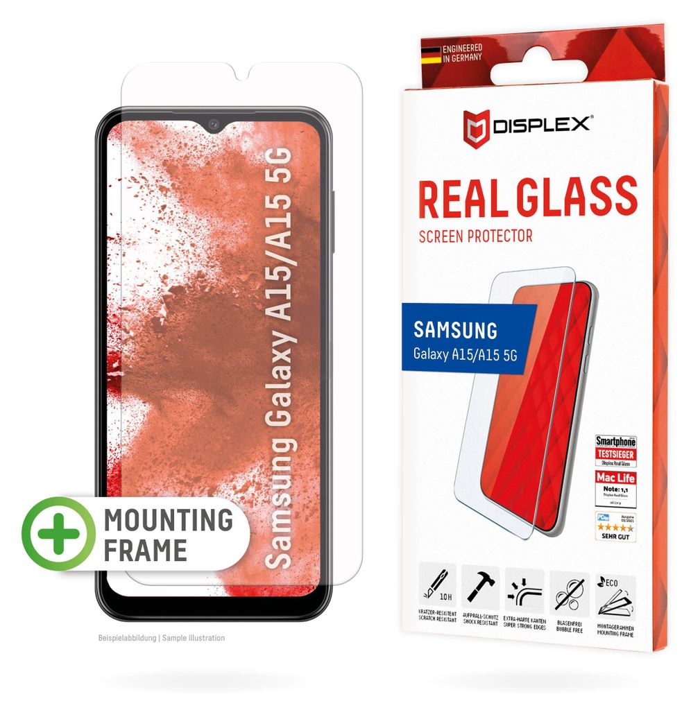 Displex Panzerglas (10H, 2D) für Samsung A15/A15 5G, Produktbild 