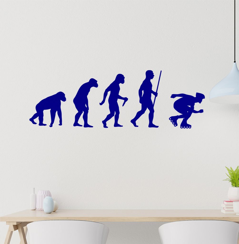 Inlineskaten Evolution Wandtattoo Wandaufkleber Wall Sticker - Dekoration, Küche, Wohnzimmer, Schlafzimmer, Badezimmer