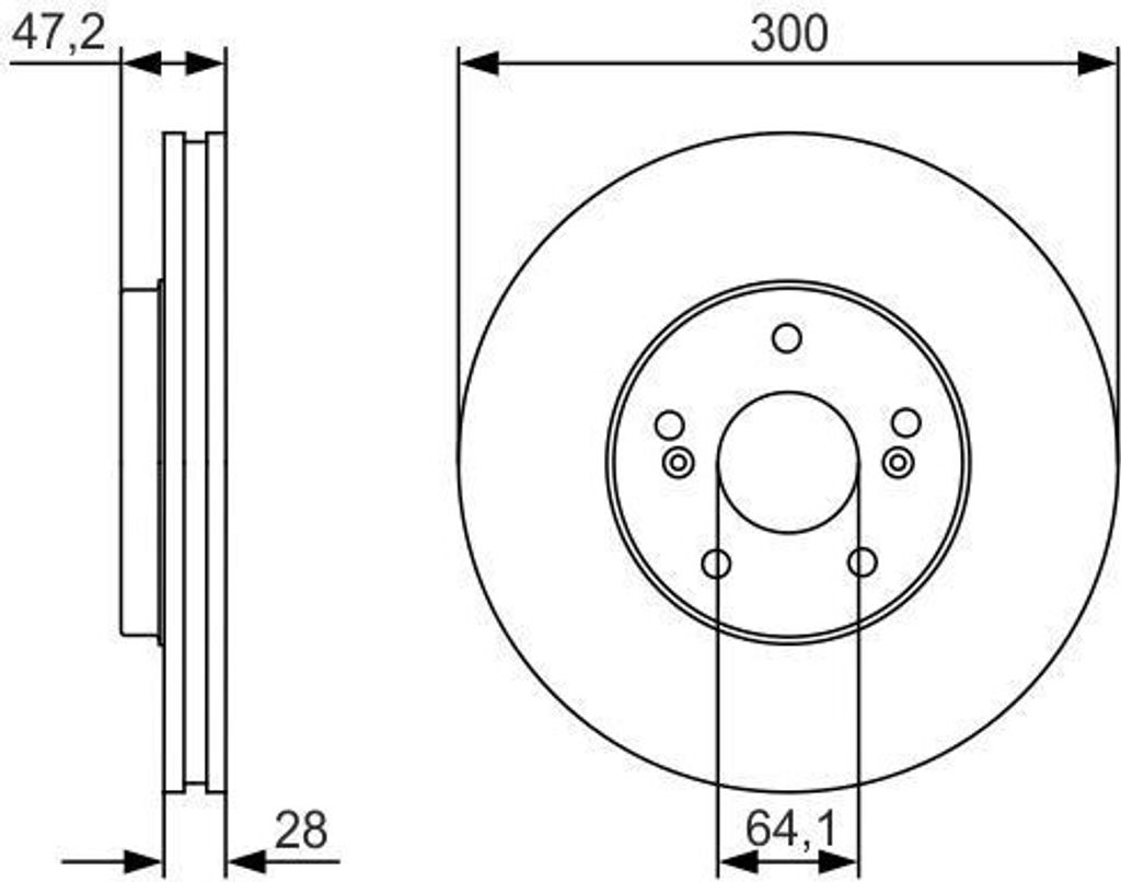 2x BOSCH Bremsscheibe 0 986 479 R47 für HONDA Accord VII Produktbild 