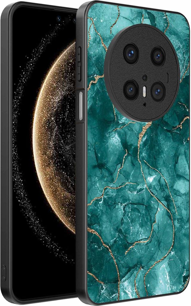 Passend für Huawei Mate 70 Pro / 70 Pro Plus Handyhülle mit Marmordruck - TPU Rückseitenschutzhülle Marmordesign - Gold Grün - Smartphonica