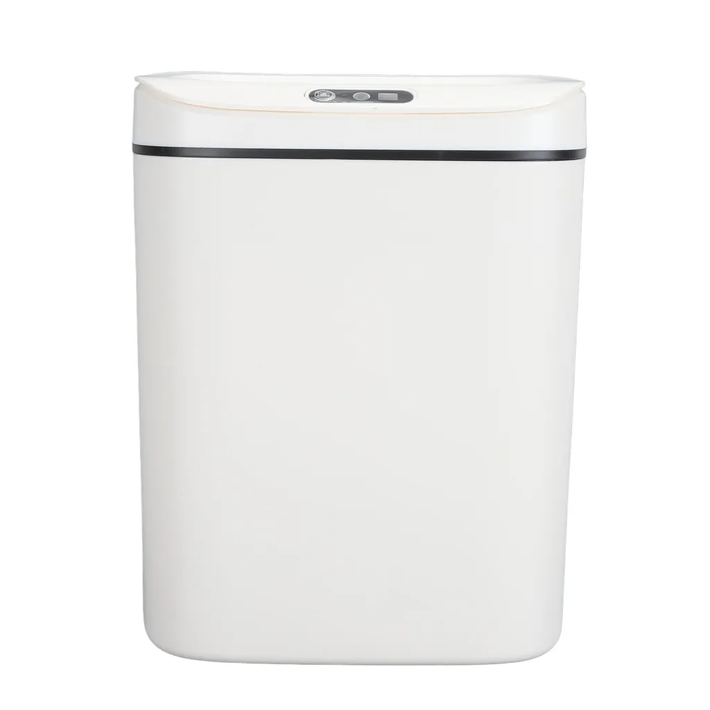 Poubelle intelligente de cuisine rectangulaire blanche pour tri sélectif