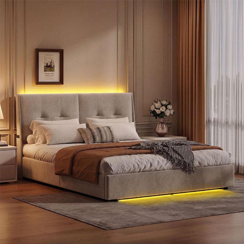 Łóżko INONEFT, 140 × 200 cm, rama hydrauliczna, Zdjęcie produktu 