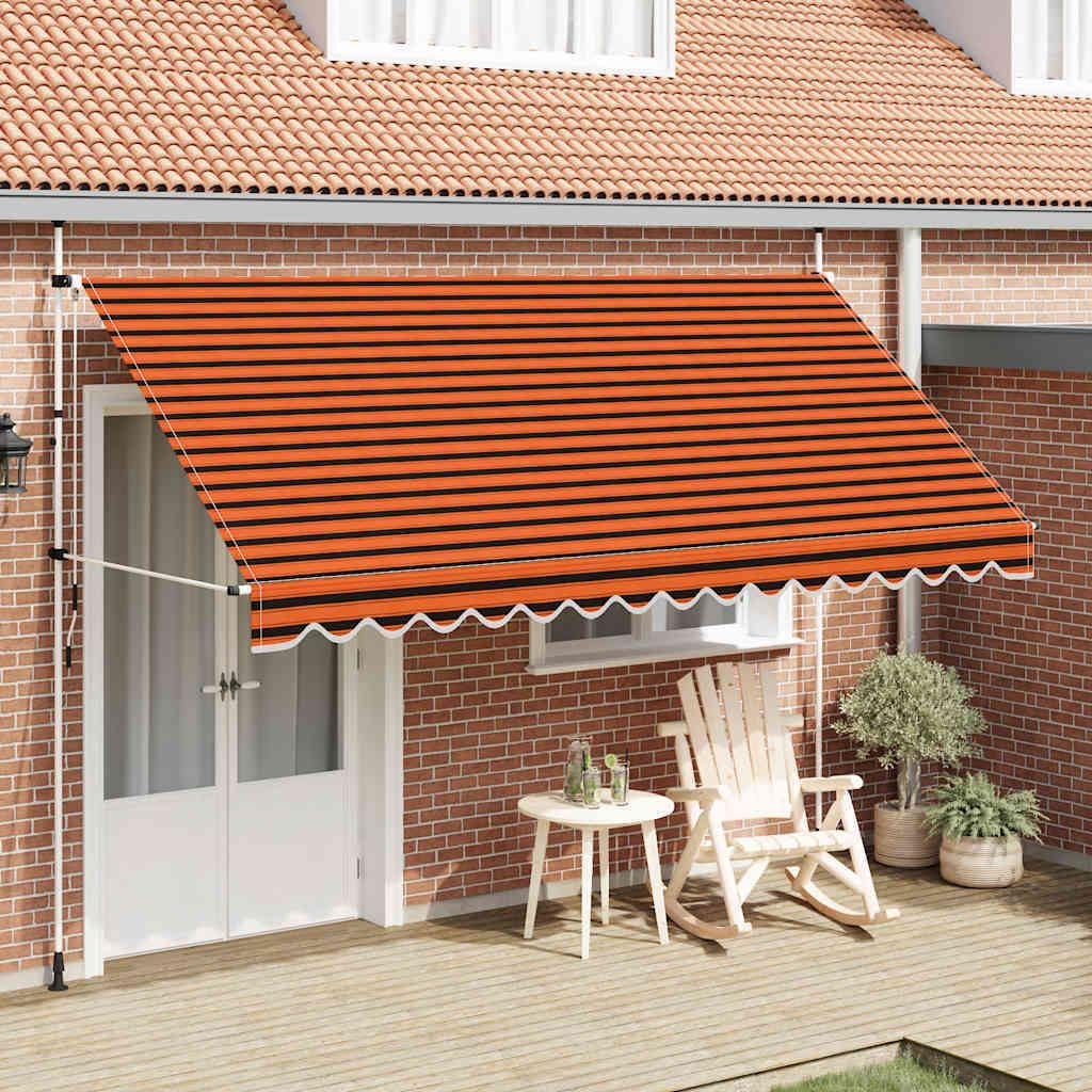 vidaXL Store rétractable manuel 400 cm orange et marron Image du produit 