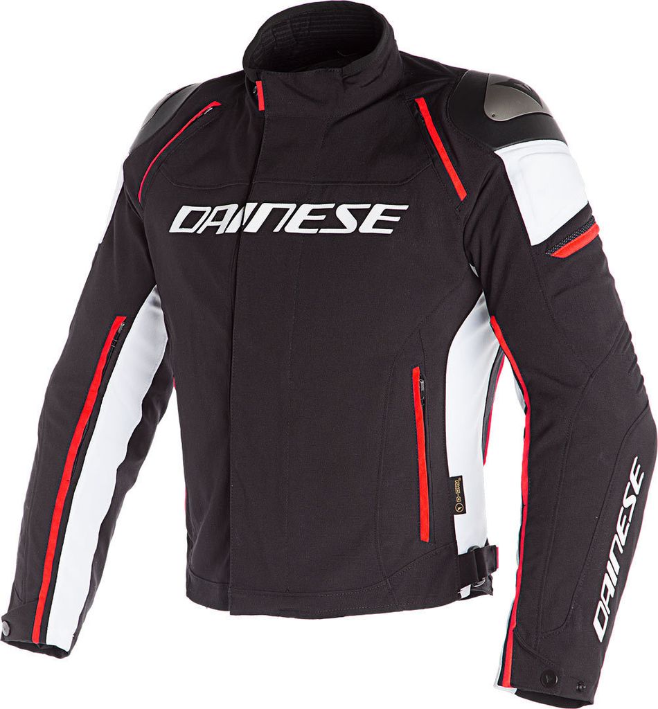 Dainese Racing 3 D-Dry Motorrad Textiljacke, schwarz/weiß/rot, 58