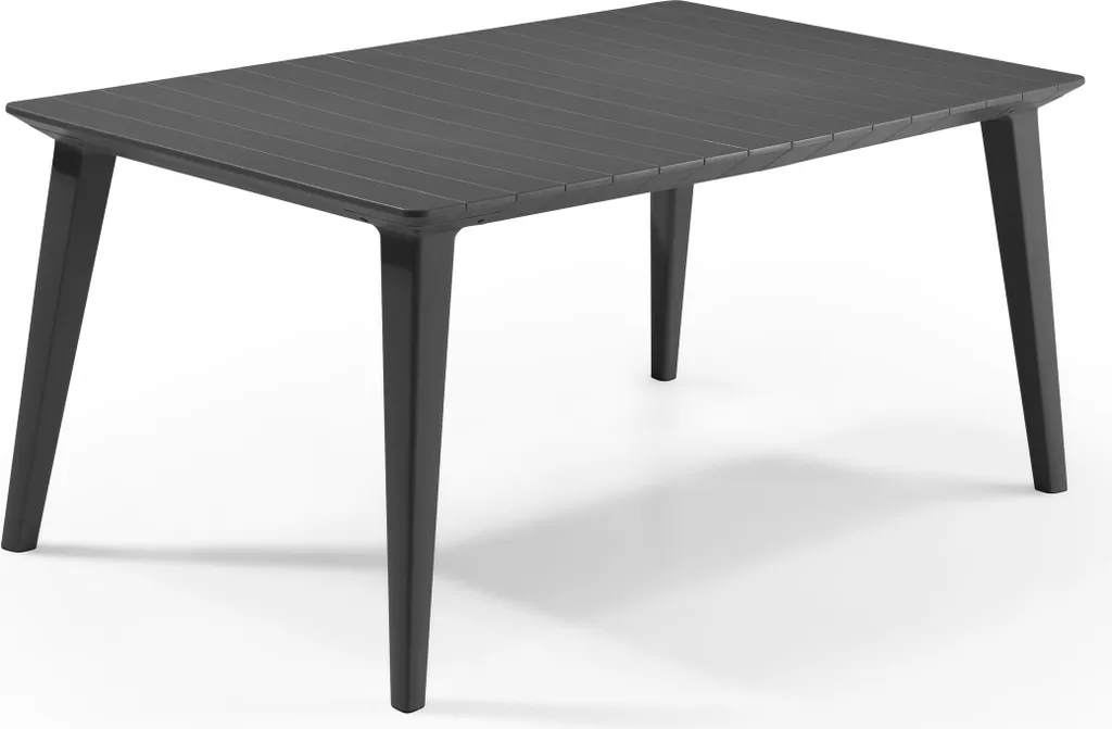 Table de jardin Allibert Lima 160 aspect bois graphite pour terrasse