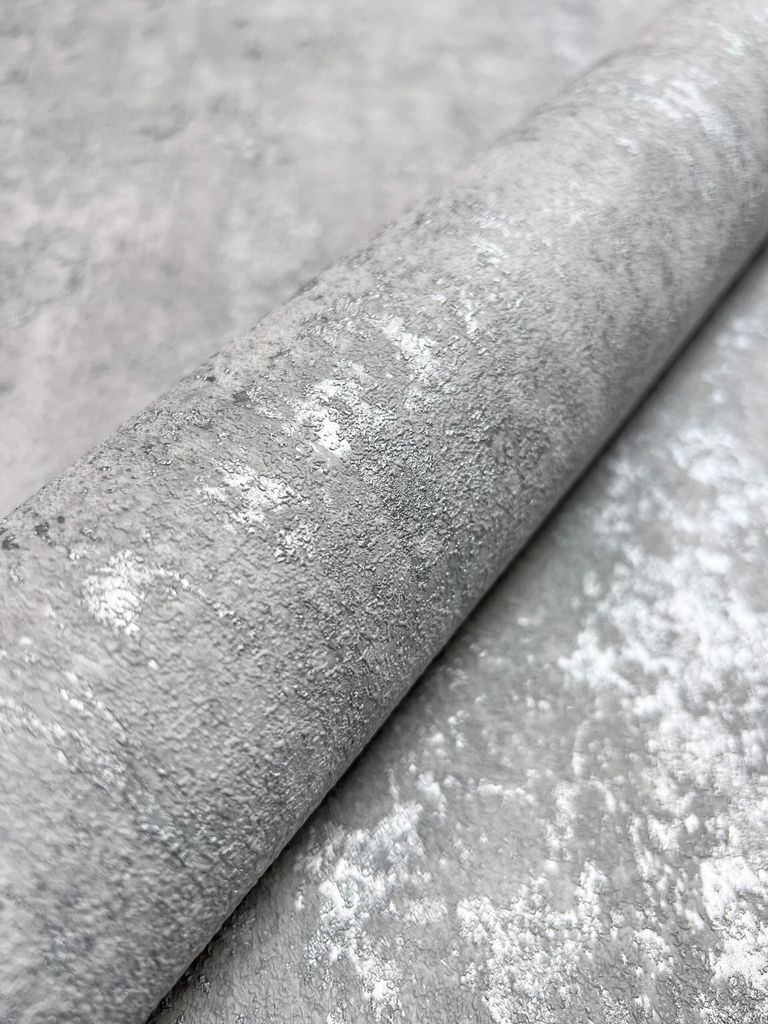 NEWROOM Tapete Silber Vliestapete Beton - Betontapete Industrial Grau Zement Putz Loft